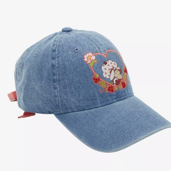 Embroidered Denim Cap with Heart Design - Picture 1 of 3